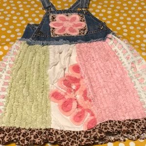 Chenille and denim dress